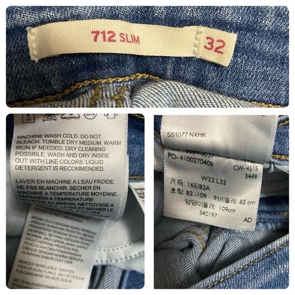 Levi’s 712 Slim Medium Washed Jeans Blue - Picture 6 of 15